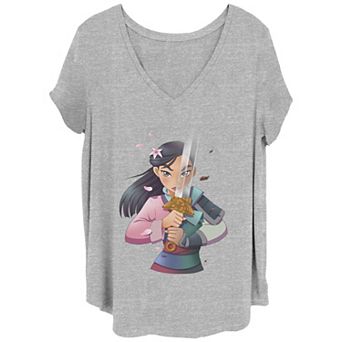 Disney's Mulan Juniors' Plus Size Split Poster Graphic Tee