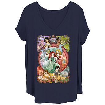 Disney Princesses Juniors' Plus Size Group Shot Tee
