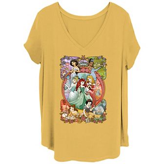Disney Princesses Juniors' Plus Size Group Shot Tee