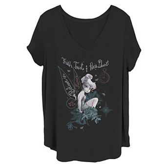 Disney's Peter Pan Juniors' Plus Size Tinkerbell "Believe In Fairies" Graphic Tee