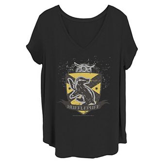 Juniors' Plus Size Harry Potter Hufflepuff Logo Graphic Tee