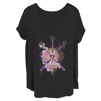 Juniors' Plus Size Harry Potter "Until The Very End" Wand Graphic Tee
