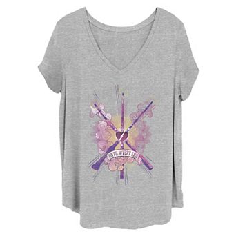 Juniors' Plus Size Harry Potter "Until The Very End" Wand Graphic Tee