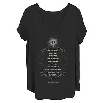 Juniors' Plus Size Dumbledore Quote "Happiness Can Be Found" Tee