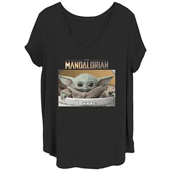 Juniors' Plus Size Star Wars Mandalorian Baby Yoda Graphic Tee
