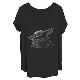 Juniors' Plus Size Star Wars Mandalorian Baby Yoda Graphic Tee