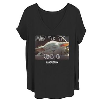 Juniors' Plus Size Star Wars Mandalorian "When Your Song Comes On" Graphic Tee