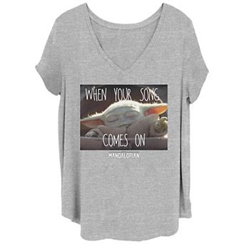 Juniors' Plus Size Star Wars Mandalorian "When Your Song Comes On" Graphic Tee