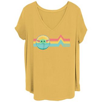 Juniors' Plus Size Star Wars Mandalorian Baby Yoda Graphic Tee