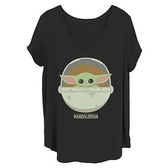Juniors' Plus Size Star Wars Mandalorian Baby Yoda Tee