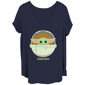 Juniors' Plus Size Star Wars Mandalorian Baby Yoda Tee