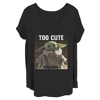 Juniors' Plus Size Star Wars Mandalorian "Too Cute" Graphic Tee