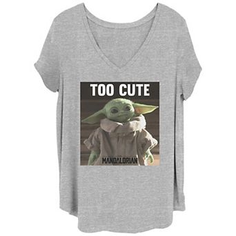 Juniors' Plus Size Star Wars Mandalorian "Too Cute" Graphic Tee