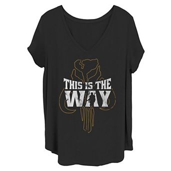 Juniors' Plus Size Star Wars Mandalorian "This Is The Way" Graphic Tee