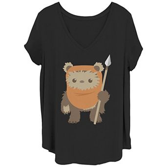 Juniors' Plus Size Star Wars Ewok Spear Portrait Graphic Tee