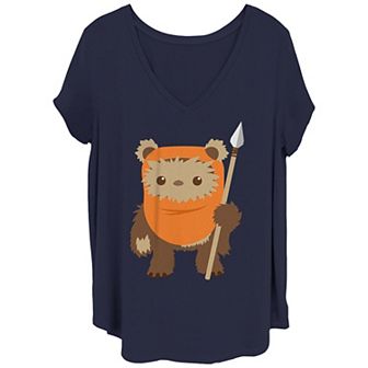 Juniors' Plus Size Star Wars Ewok Spear Portrait Graphic Tee