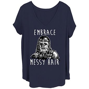 Juniors' Plus Size Star Wars Embrace Hair Comp Portrait Tee