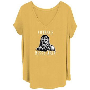 Juniors' Plus Size Star Wars Embrace Hair Comp Portrait Tee
