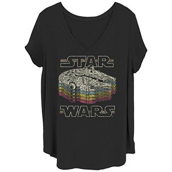 Juniors' Plus Star Wars Falcon Tee