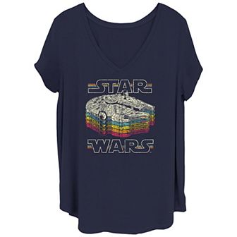 Juniors' Plus Star Wars Falcon Tee