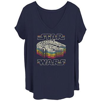 Juniors' Plus Star Wars Falcon Tee