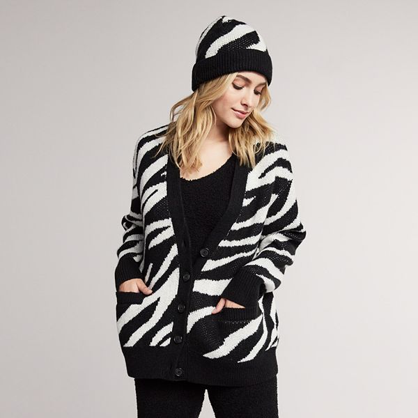 Women's Yummy Sweater Co. Zebra Cardigan