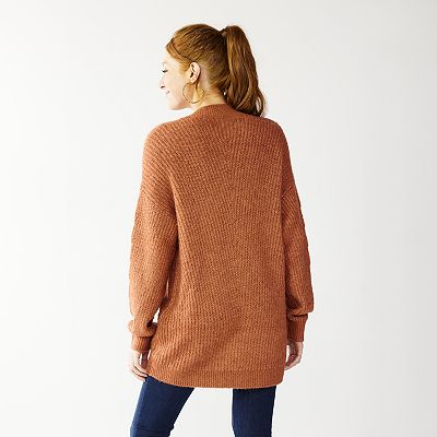 Juniors' SO® Birdseye Grandpa Cardigan