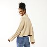 Juniors' SO® Cropped Textured Turtleneck Sweater