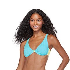 Women's Lands' End Twist-Front Underwire D-Cup Bikini Top