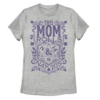 Juniors' Dungeons & Dragons Mother's Day This Mom Rolls Nat 20's Tee