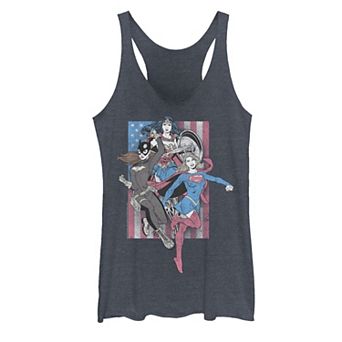 Juniors' Justice League Heroine American Flag Portrait Tank Top