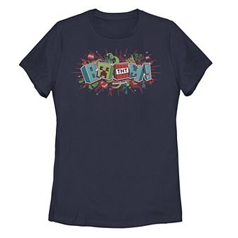 Juniors' Minecraft Boom Collage Tee