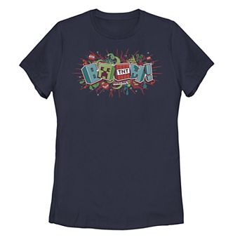 Juniors' Minecraft Boom Collage Tee
