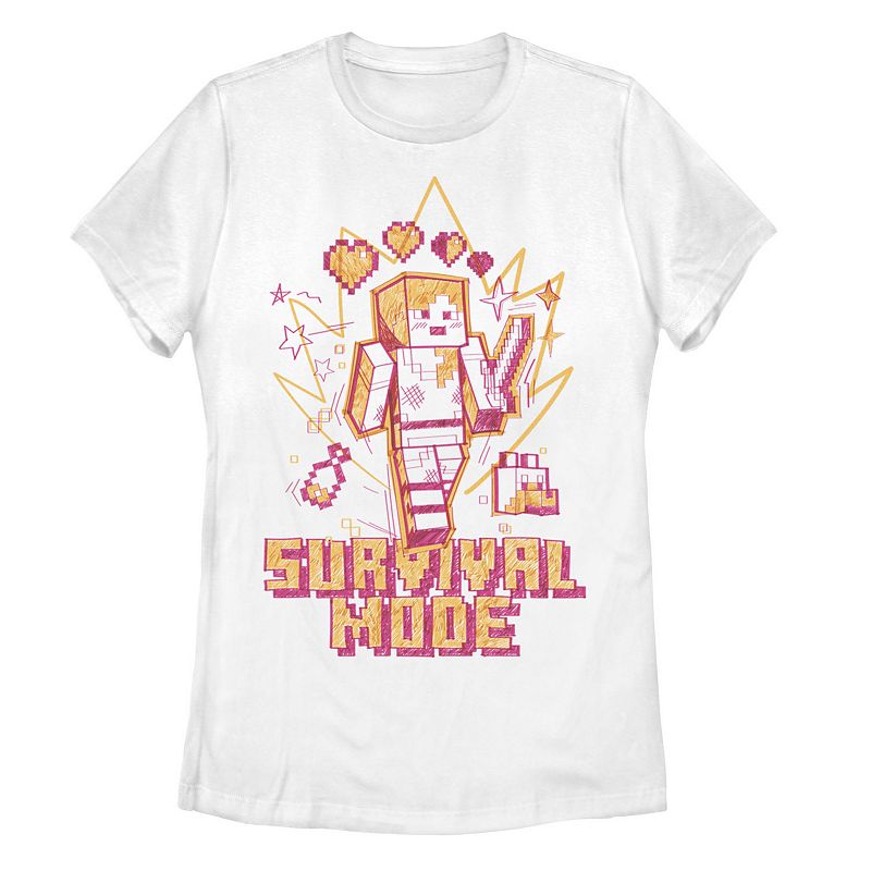 Juniors' Minecraft Survival Mode Sketch Portrait Tee, Girl's, 