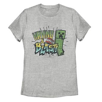 Juniors' Minecraft Creeper Having A Blast Tee