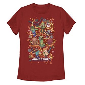 Juniors' Minecraft Funtage Arrow Collage Tee