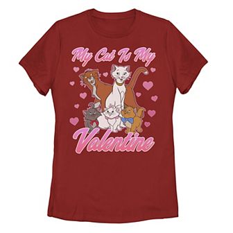 Disney's The Aristocats Juniors' My Cat To My Valentine Portrait Tee
