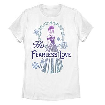 Disney's Frozen Anna Juniors' His Fearless Love Gradient Stamp Tee
