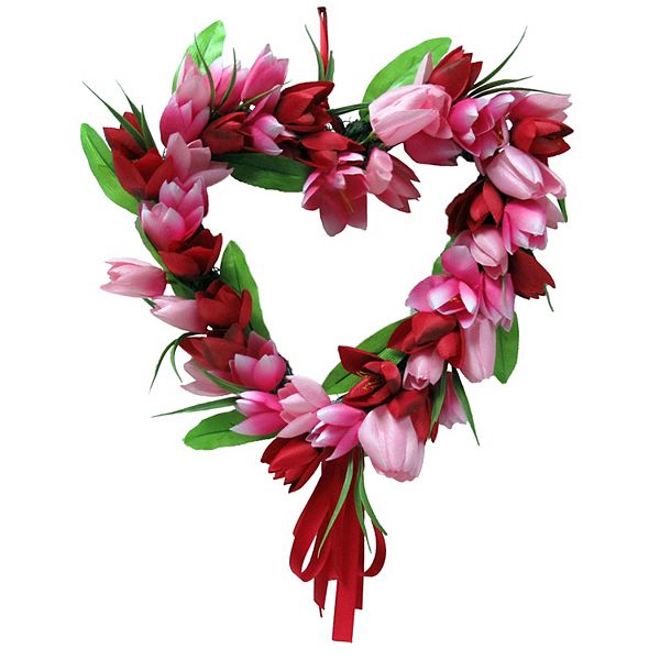 Red Tulip Heart-Shaped Wreath Tutorial