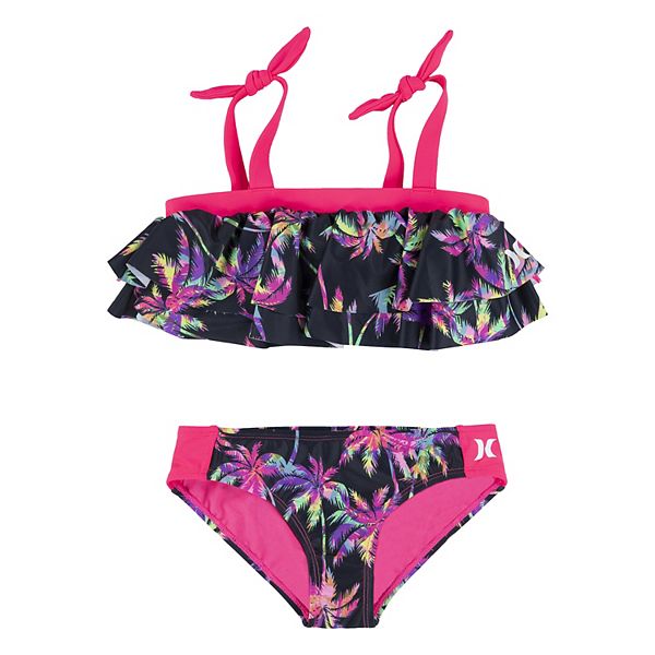Girls 7-16 Hurley Tiered Bikini Top & Bottoms Swimsuit Set