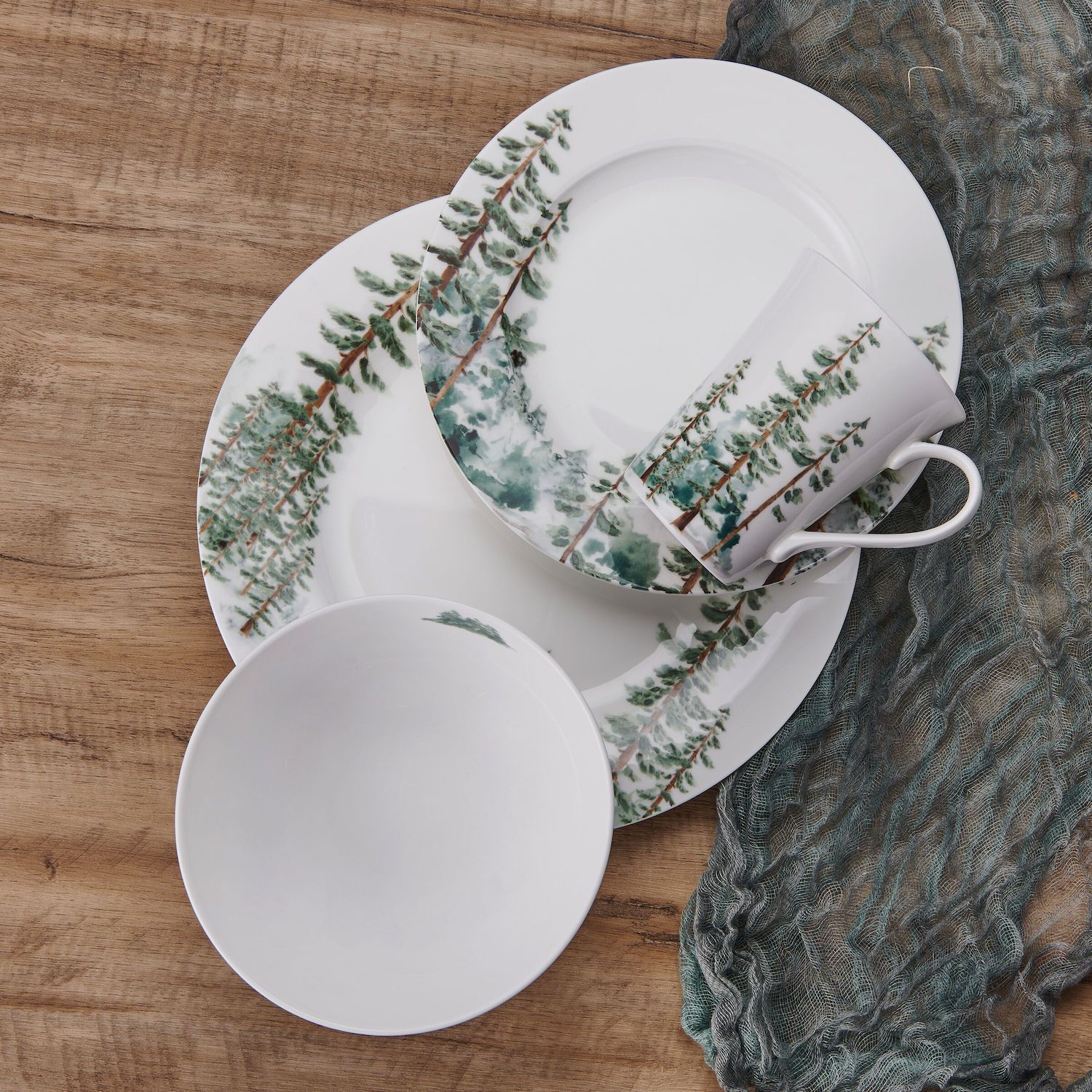 Mikasa Watercolor Forest Dinnerware Set