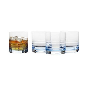 Mikasa 4 pc Cal Blue Ombre Double Old-Fashioned Glass Set