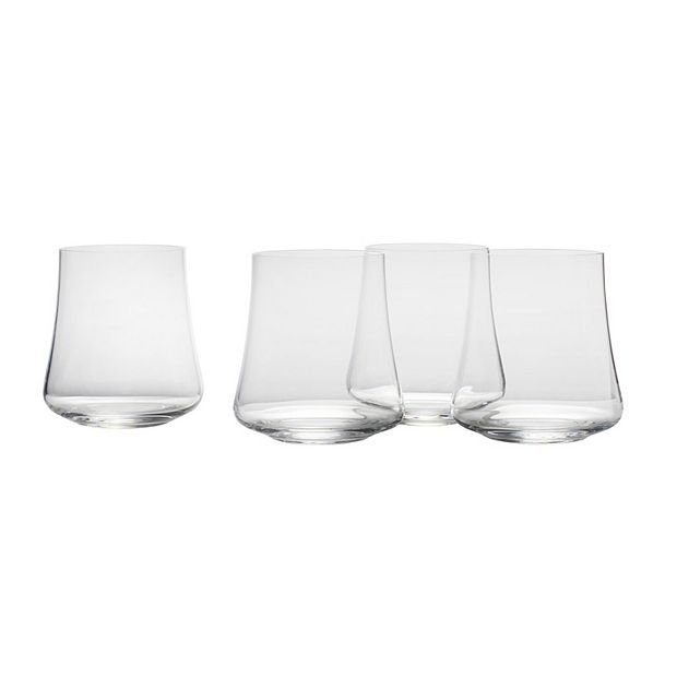 Mikasa Aline Stemless Wine Double Old Fashioned Glasses Set of 4, 14 oz - Clear