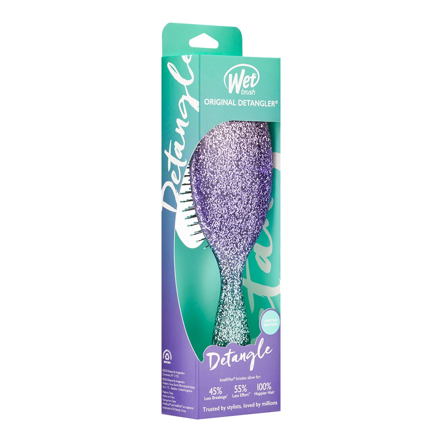 Wet Brush Stellar Skies Entwirrungsbürste – Original Purple, Schonendes Bürsten Für Alle Haartypen