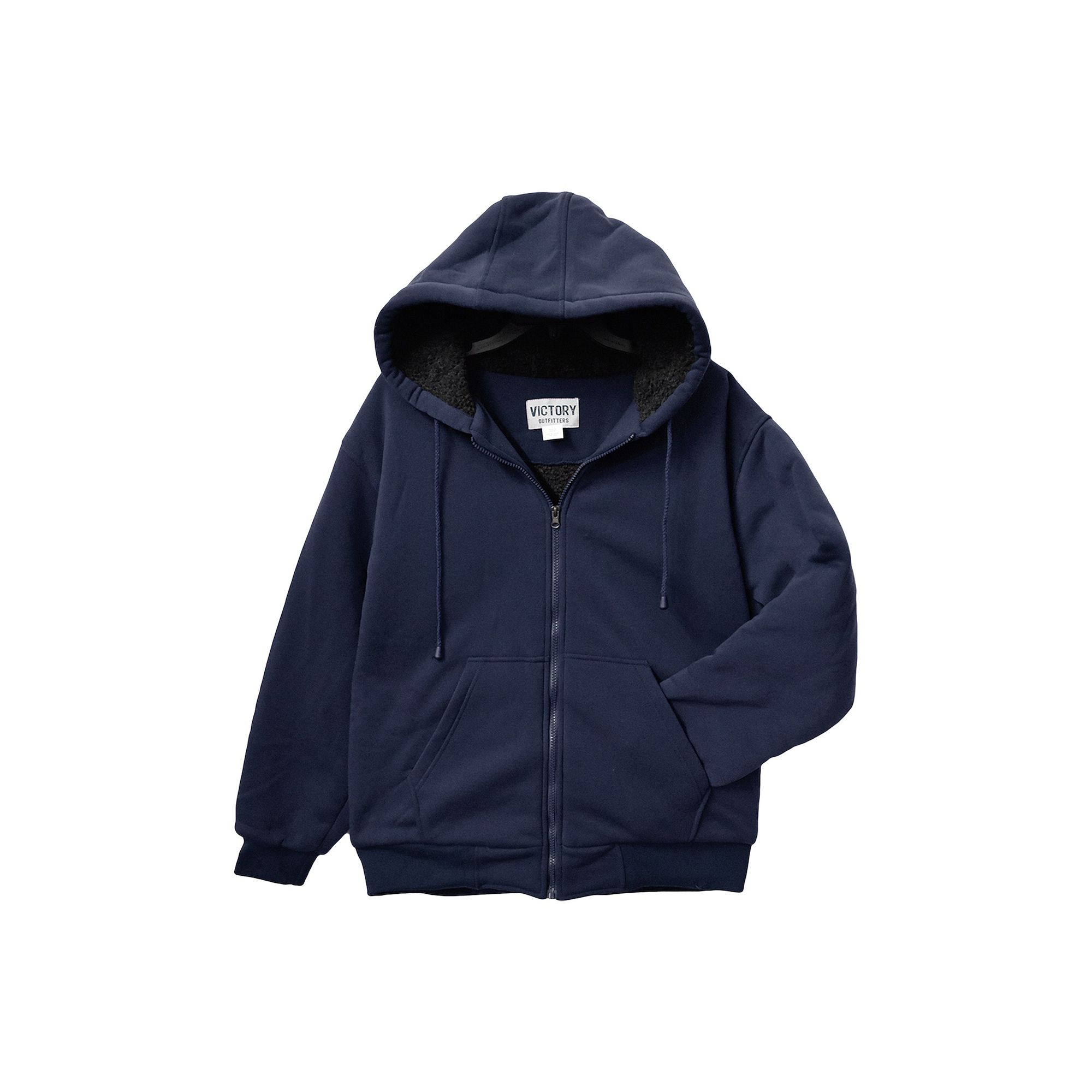 Mens Victory Outfitters Mens Heavy Burly Sherpa Hoodie, Size: Medium, Blu