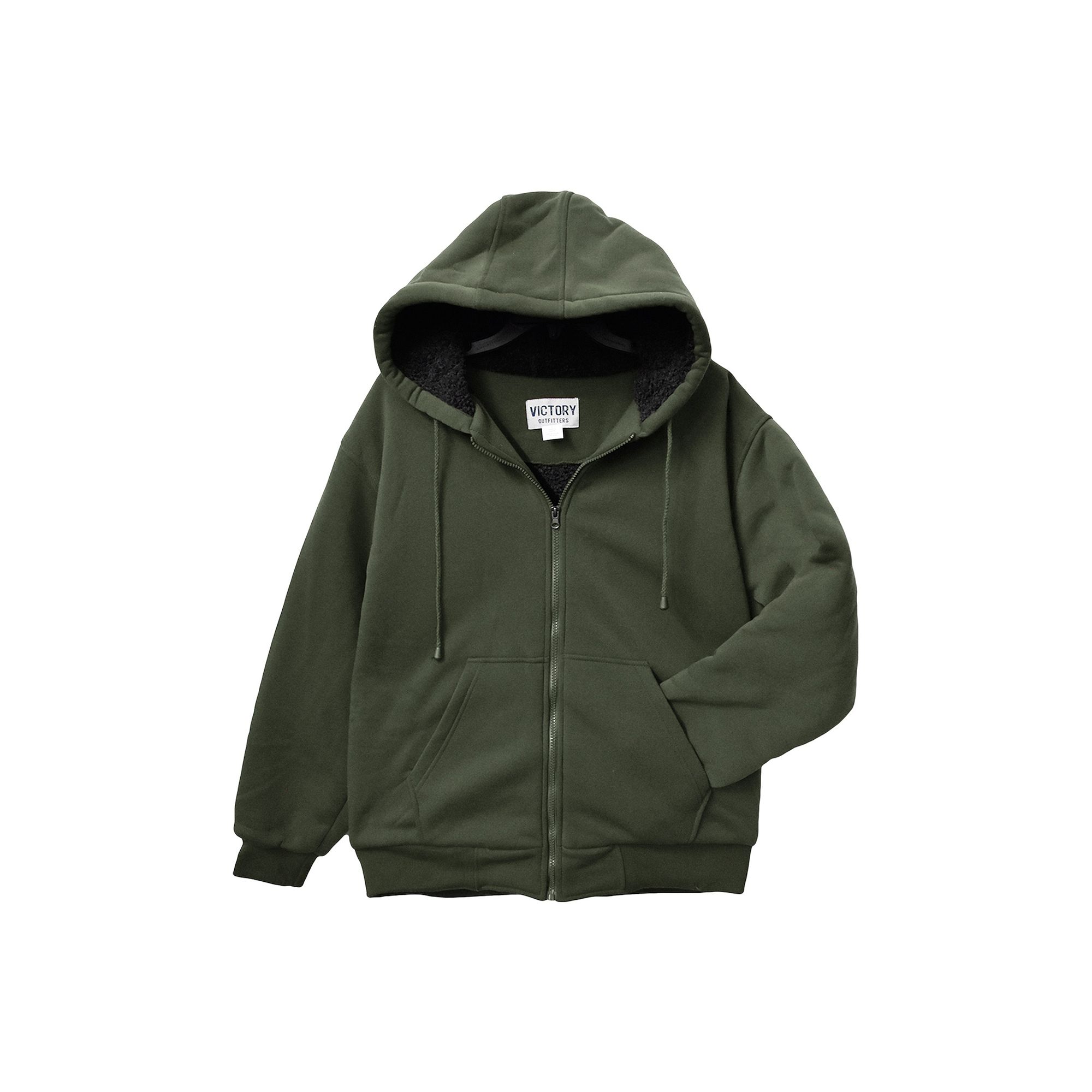Mens Victory Outfitters Mens Heavy Burly Sherpa Hoodie, Size: Medium, Gre