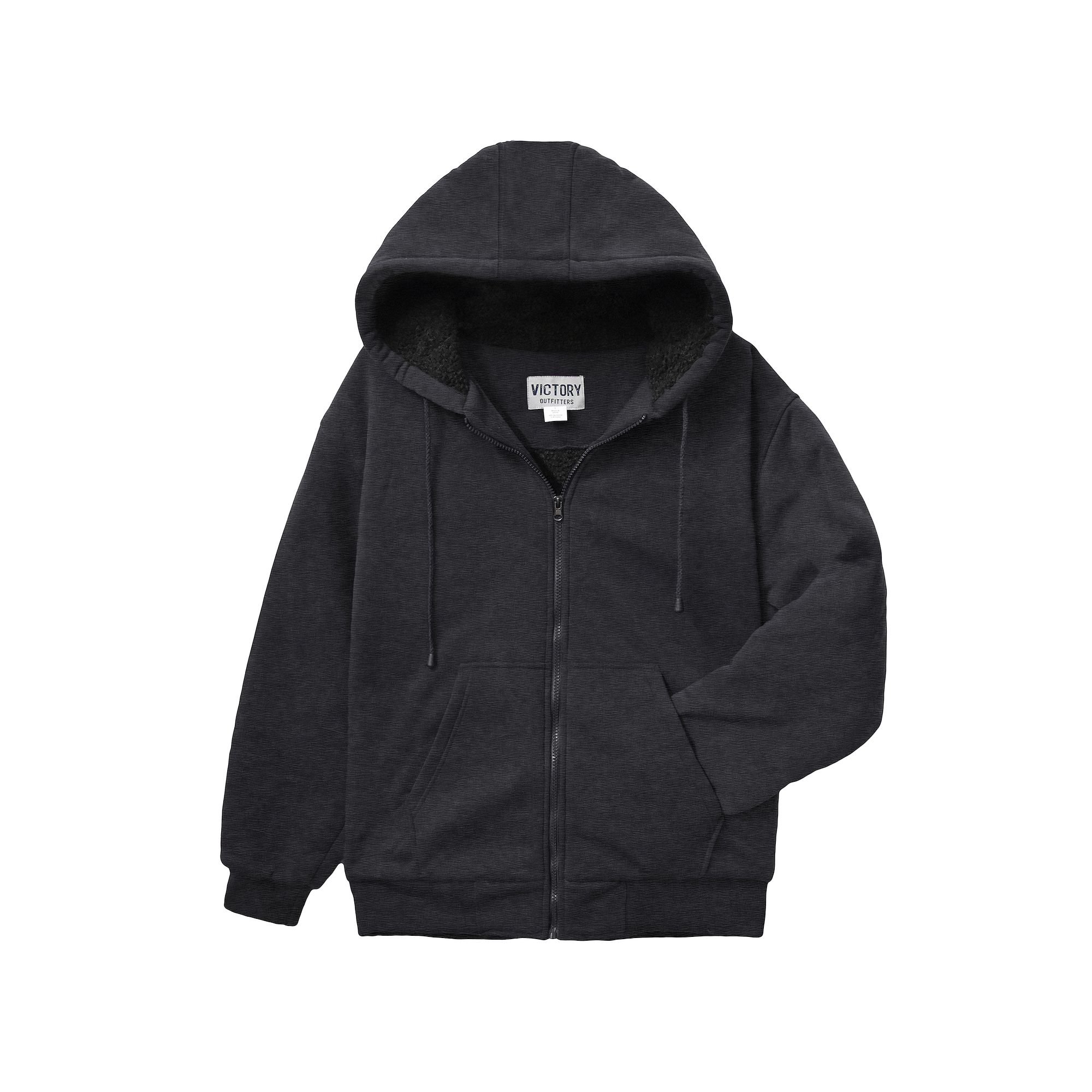 Mens Victory Outfitters Mens Heavy Burly Sherpa Hoodie, Size: Medium, Gre