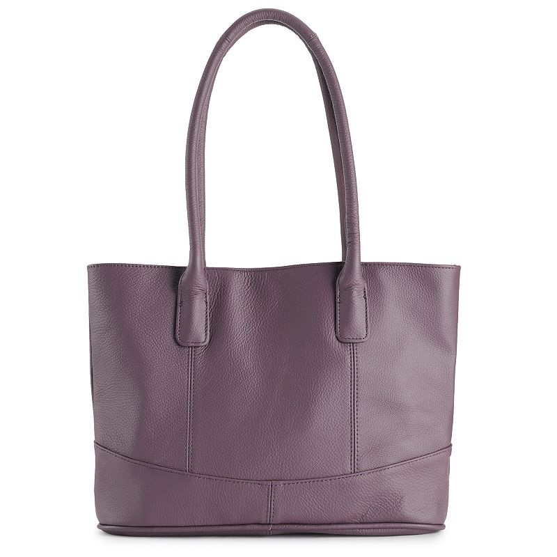 AmeriLeather Casual Leather Tote Bag, Purple
