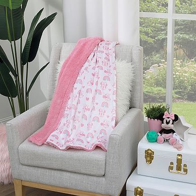 Disney's Minnie Mouse Velboa & Sherpa Plush Baby Blanket