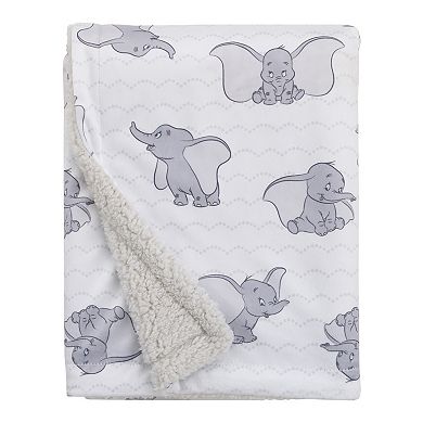 Disney's Dumbo Velboa & Sherpa Plush Baby Blanket